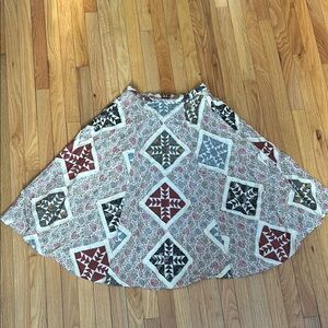 Ralph Lauren Patchwork Quilted Skirt Midi Prairie Boho Artsy Small 100% Cotton